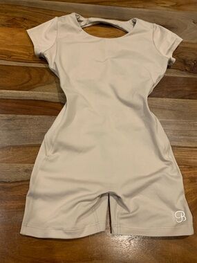 Bombshell Sportswear Beige Cream Cutout Romper